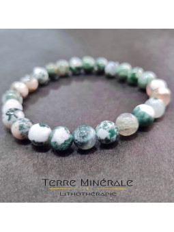 Bracelet Agate Arbre AB Boule 8mm