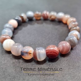 Bracelet Agate Botswana AB Boule 8mm