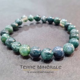 Bracelet Agate Mousse AB Boule 8mm