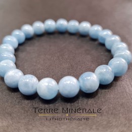 Bracelet Aigue Marine Brésil AA Boule (7.5-8.5mm)