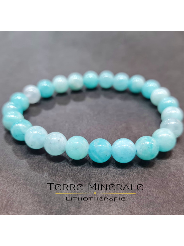 Bracelet Amazonite Pérou A Boule 8mm