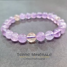 Bracelet Amétrine Brésil A Boule 8mm