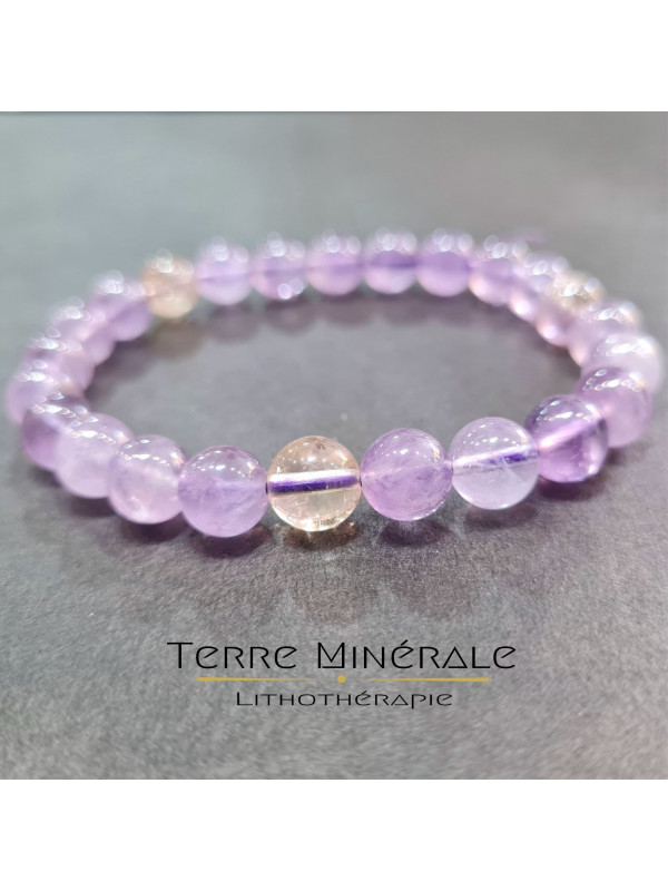 Bracelet Amétrine Brésil A Boule 8mm