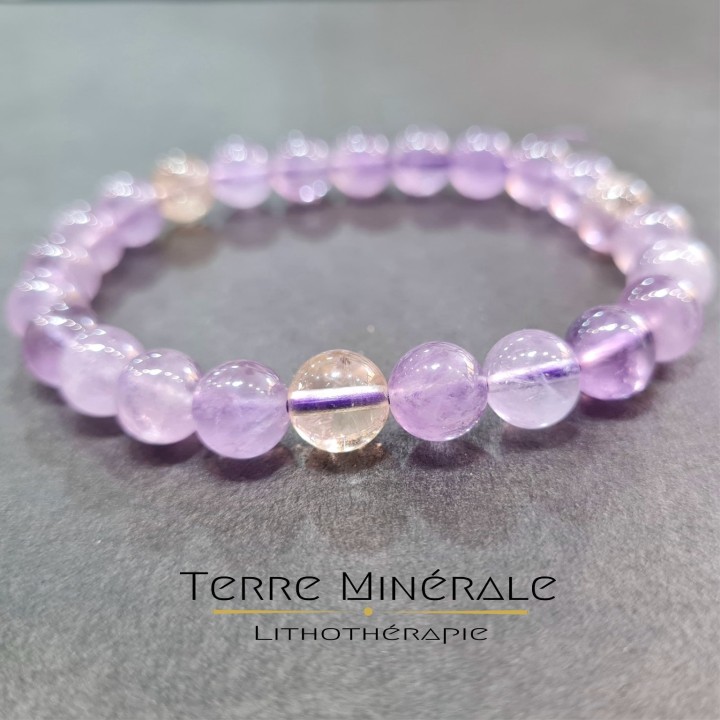 Bracelet Amétrine Brésil A Boule 8mm