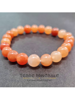 Bracelet Aventurine Orange A+ Brésil Boule 8mm