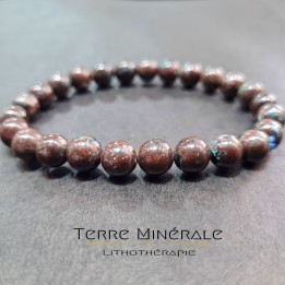 Bracelet Azurite Chrysocolle A Mexique Boule 8mm