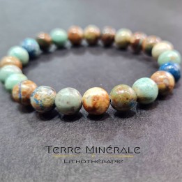 Bracelet Azurite Malachite Naturelle Mexique AB Boule 8mm
