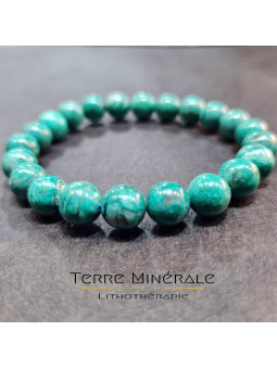 Bracelet Chrysocolle Perou AA+ Boule 8.5 - 9.5 mm