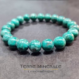 Bracelet Chrysocolle Perou AA+ Boule 8.5 - 9.5 mm