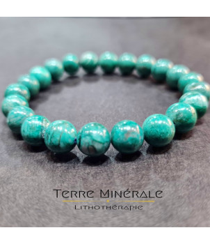 Bracelet Chrysocolle Perou AA+ Boule 8.5 - 9.5 mm