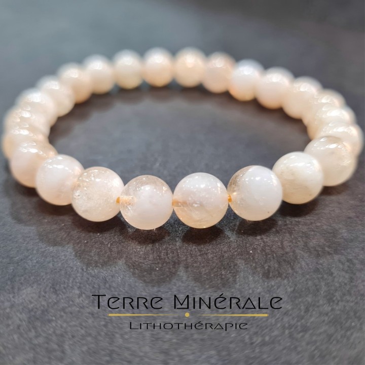 Bracelet Citrine Chauffée AB (Améthyste Chauffée) Boule 8 mm
