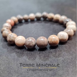 Bracelet Corail Fossile AB Boule 8 mm