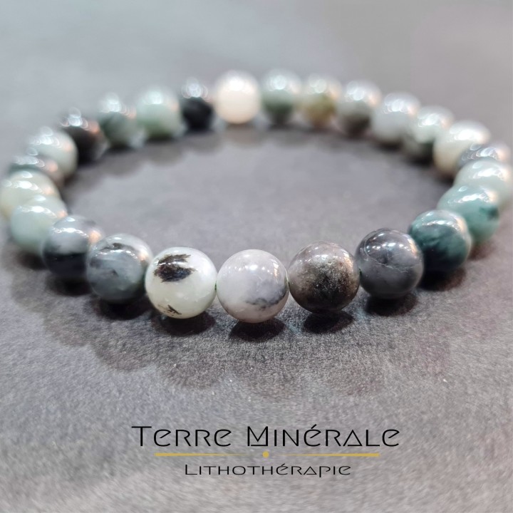 Bracelet Emeraude B Boule 8 mm
