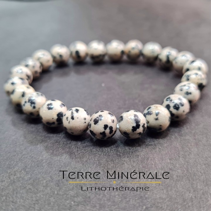 Bracelet Jaspe Dalmatien AB Boule 8 mm