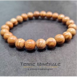 Bracelet Jaspe Paysage AB Boule 8 mm