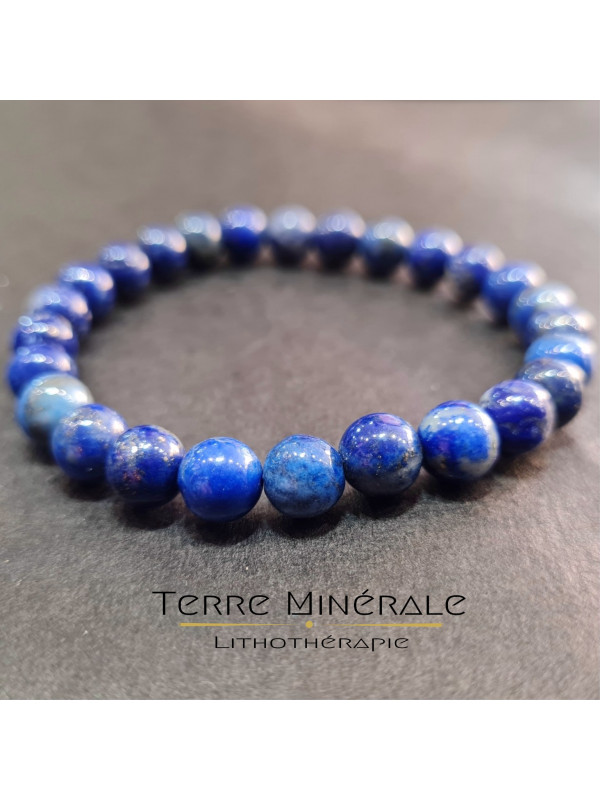 Bracelet Lapis Lazuli AA Boule 8 mm