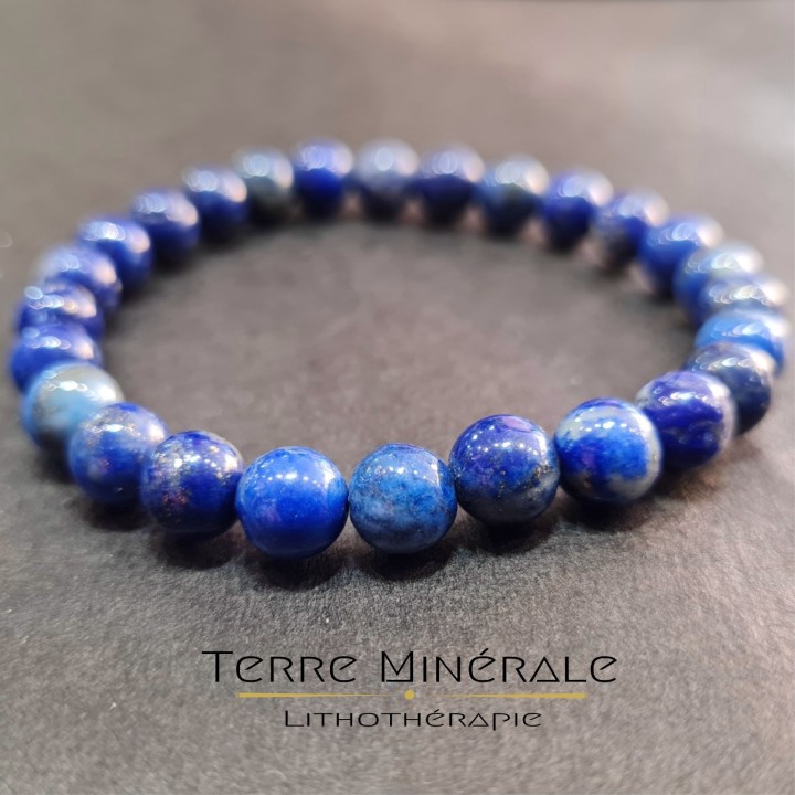 Bracelet Lapis Lazuli AA Boule 8 mm