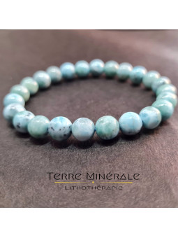 Bracelet Larimar A Boule 7,5 - 8,5 mm