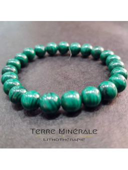 Bracelet Malachite A Boule 8 mm