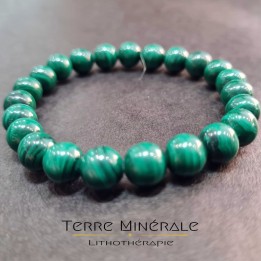 Bracelet Malachite A Boule 8 mm