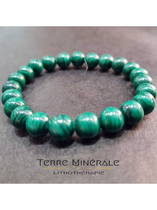 Bracelet Malachite A Boule 8 mm