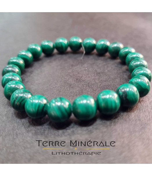 Bracelet Malachite A Boule 8 mm