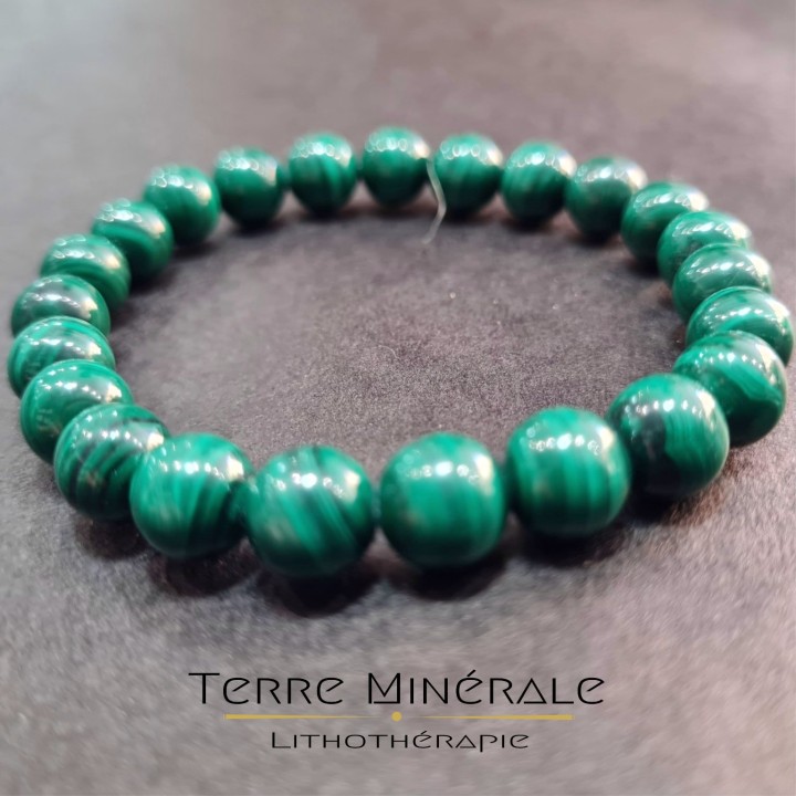 Bracelet Malachite A Boule 8 mm