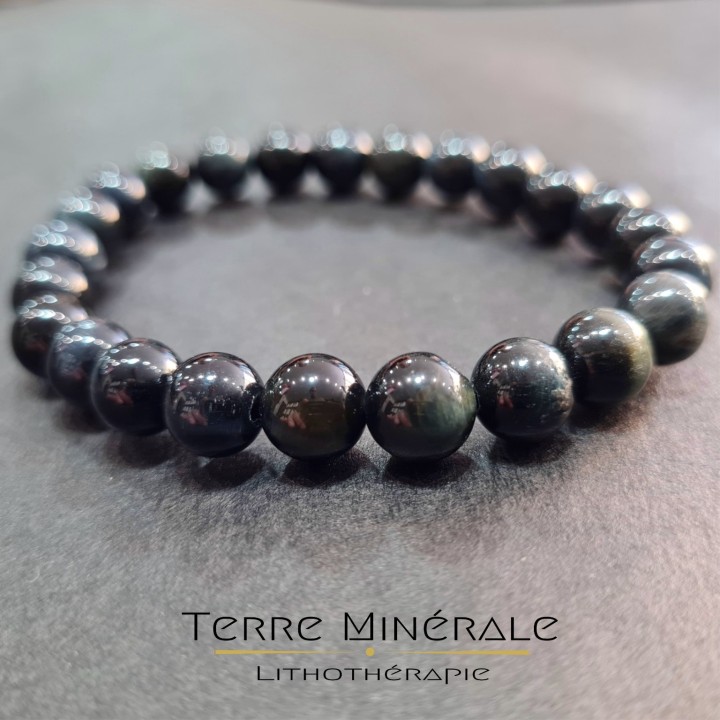 Bracelet Oeil De Faucon AA Boule 8 mm