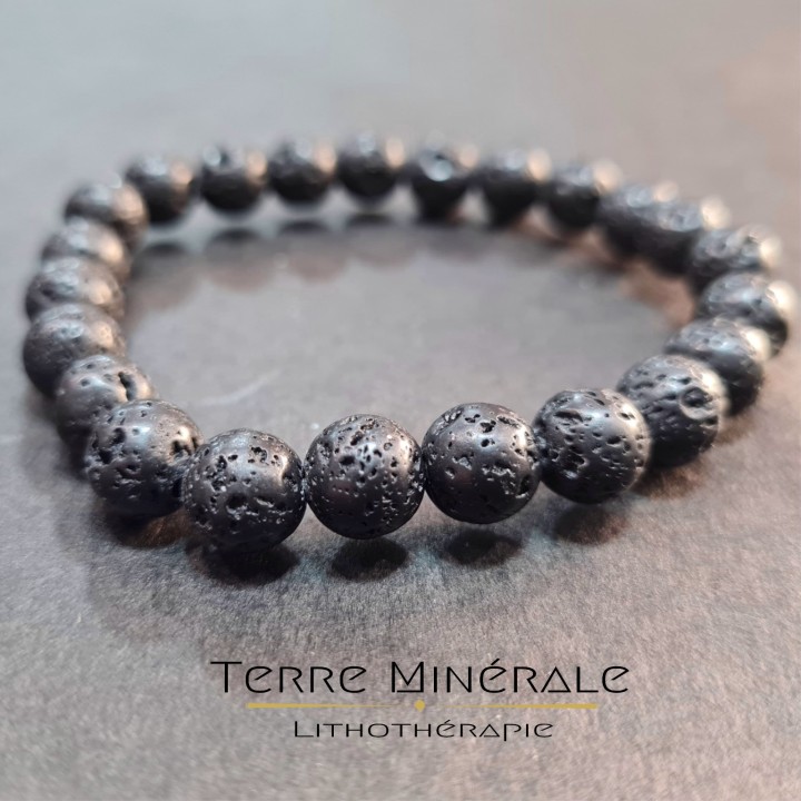 Bracelet Pierre De Lave AB 8 mm