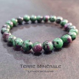 Bracelet Rubis Zoisite AA Boule 8 - 9mm