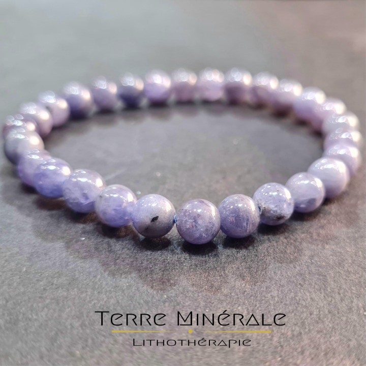 Bracelet Tanzanite Bleue A Boule 7 - 8 mm