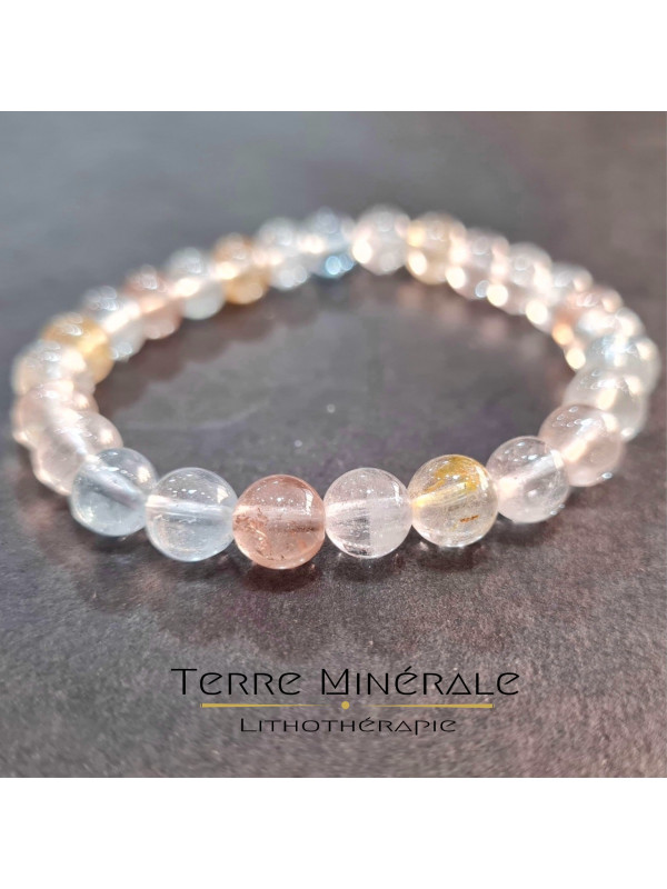 Bracelet  Topaze Multicolore AA+ Boule 7 - 8 mm