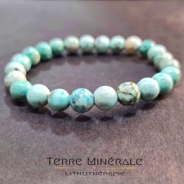 Bracelet Turquoise Du Pérou A Boule 8 mm