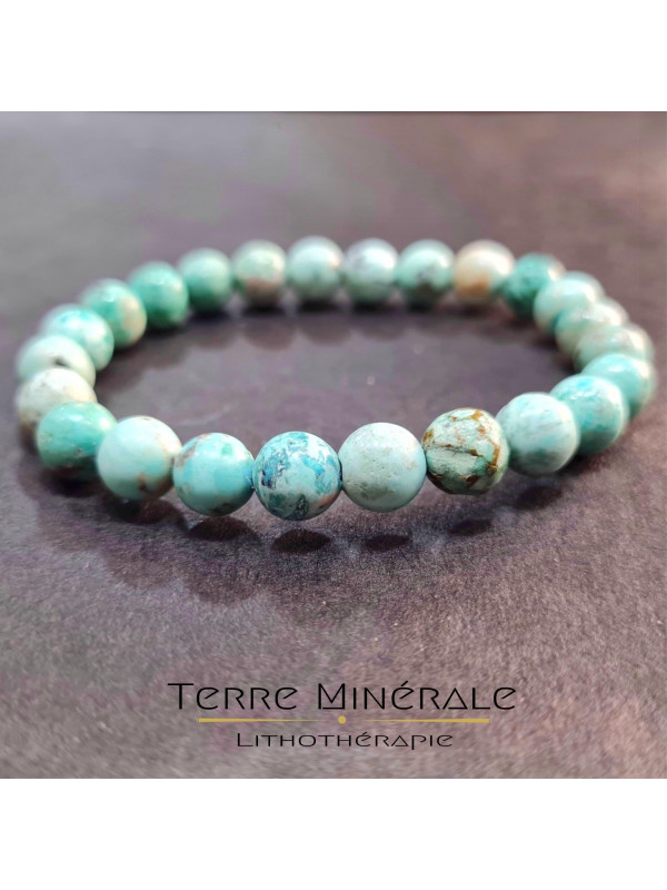 Bracelet Turquoise Du Pérou A Boule 8 mm