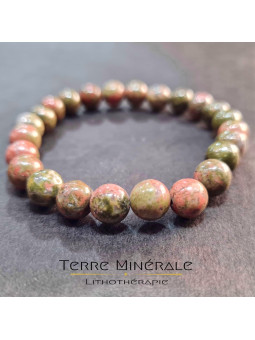 Bracelet Unakite AB Boule 8 mm