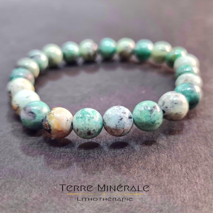 Bracelet Variscite AA Boule 8 mm
