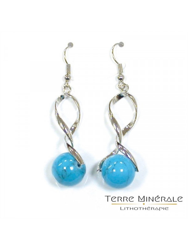 Boucles d'oreilles Howlite Turquoise