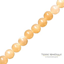 Collier Calcite orange dépolie Boule 6 mn