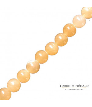 Collier Calcite orange dépolie Boule 6 mn