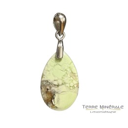 Pendentif Chrysoprase Argent 925 rhodié
