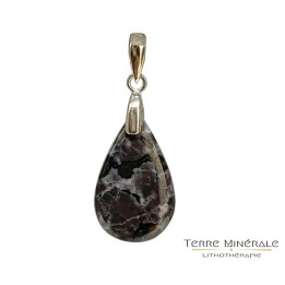 Pendentif Gabbro ovale argent 0.925