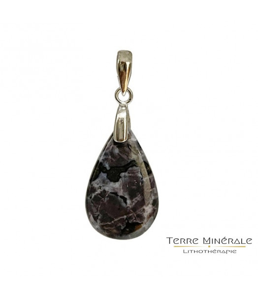 Pendentif Gabbro ovale argent 0.925