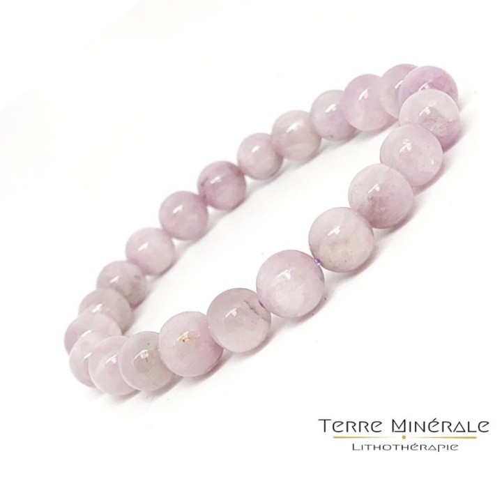 Bracelet Kunzite Boule 8 mm