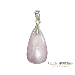 Pendentif Kunzite goutte Argent 0.925 Rhodié