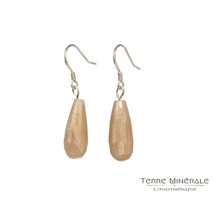 Boucles d'oreilles Pierre de Lune Argent 0.925