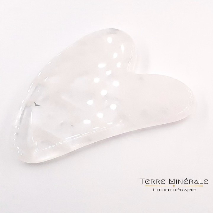 Gua Sha Coeur De Massage Cristal de Roche 80 mn