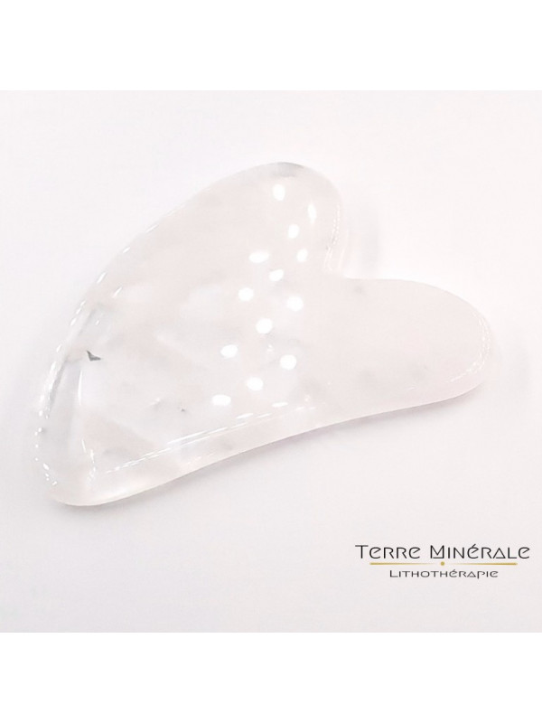 Gua Sha Coeur De Massage Cristal de Roche 80 mn