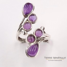 Bague Amethyste AA Réglable Argent 925