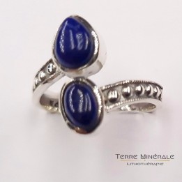 Bague réglable Lapis Lazuli AA Argent 925 - REF 04