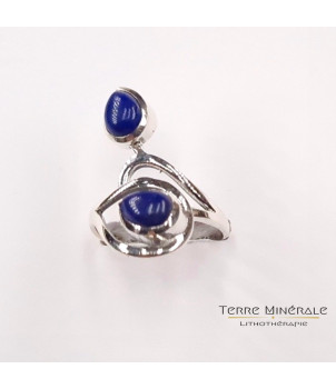 Bague réglable Lapis Lazuli AA Argent 925 - REF 05